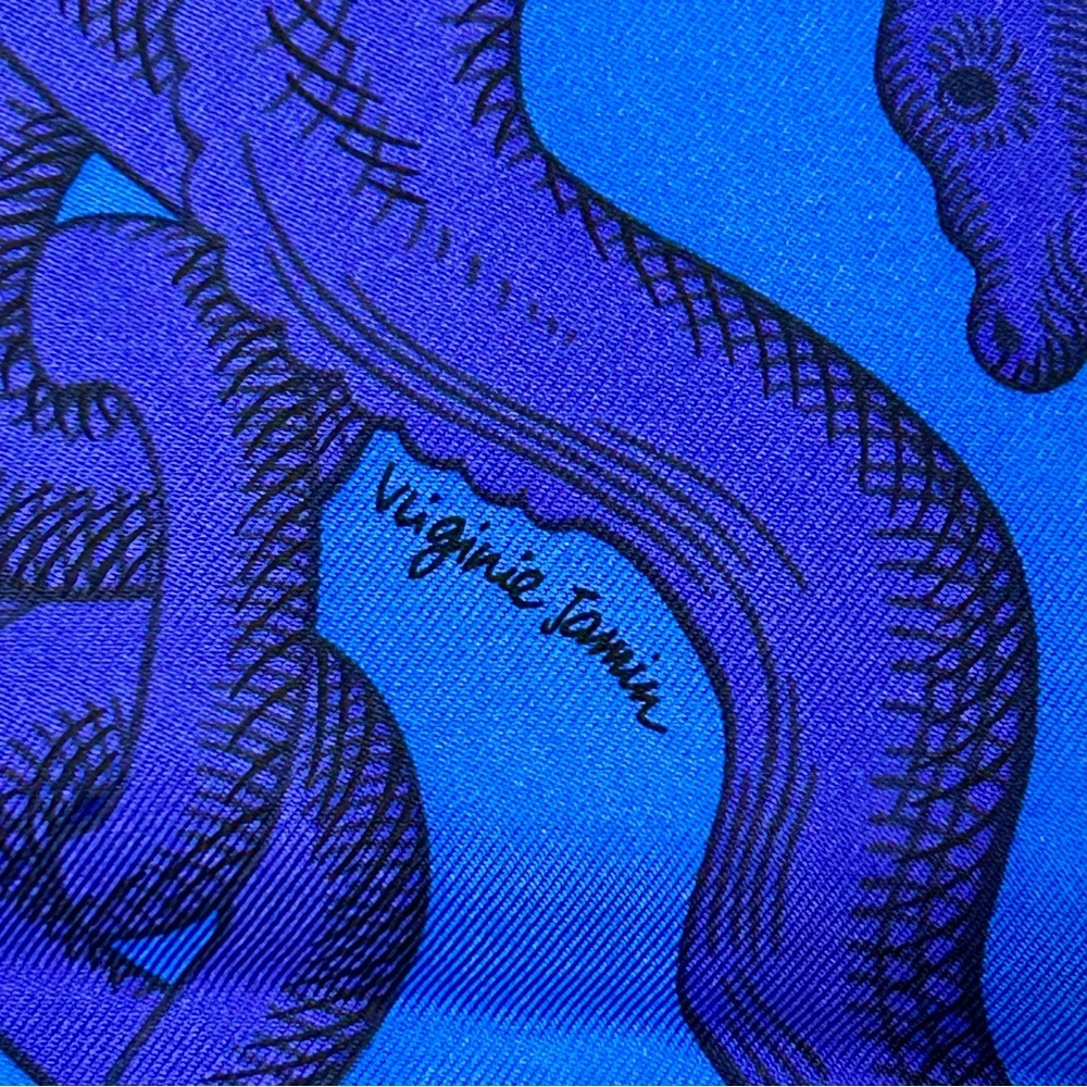 Hermès “Della Cavalleria” Silk Scarf – Blue, Purple & Pink - Picture 4 of 4